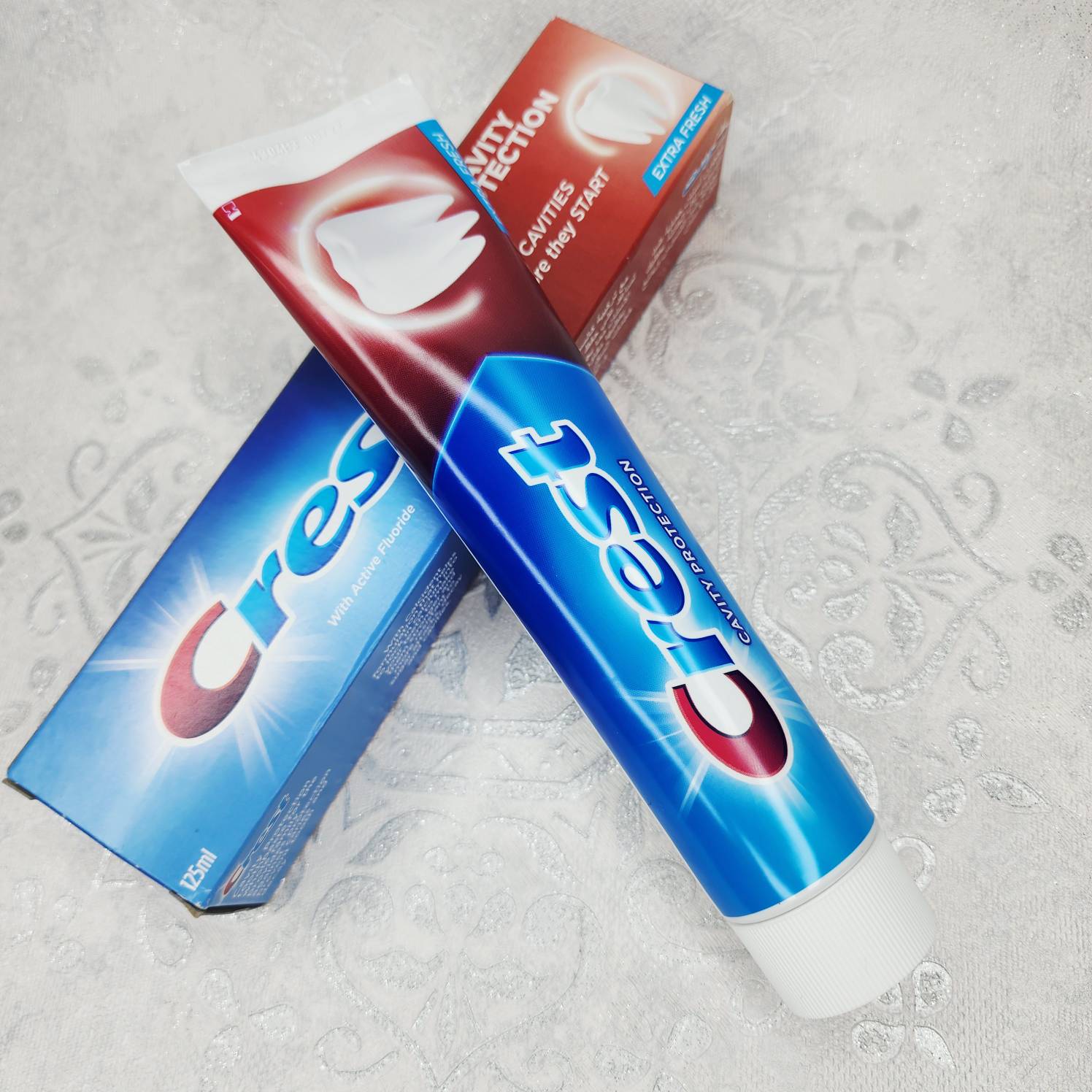 خمیر دندان کرست Crest اصل  سری Cavity Protection مدل Extra Fresh حجم 125 میلی لیتر