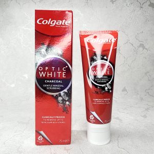 خمیردندان سفیدکننده ذغالی کلگیت اپتیک وایت Colgate Optic White Charcoal حجم 75 میلی لیتر